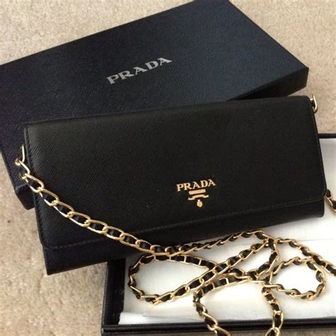 prada wallet on chain gold|authentic prada wallet sale.